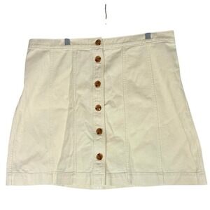 Banana Republic Button-Front Cream A-Line Twill Skirt size 18